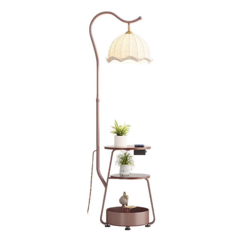 Popular medieval style storage function grapefruit floor lamp retro atmosphere lamp sunset yellow decorative lamp living room fishing lamp