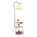 Popular medieval style storage function grapefruit floor lamp retro atmosphere lamp sunset yellow decorative lamp living room fishing lamp