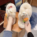Thick sole furry slippers non-slip cartoon cute briquettes outwearstuffed velvet cotton shoes for women autumn winternew arrivaleasiest for match