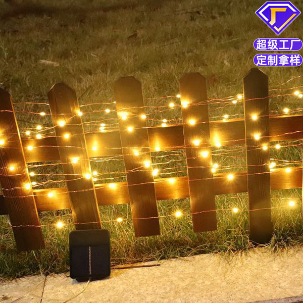 [Customized] LED solar copper wire light string outdoor waterproof copper wire light string decorative LED solar light string