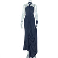 European and american style solid color elegant women's backless tie-up bandeau bodycon dress with ruched off-the-shoulder neckline - perfect for banquets and formal events