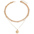 Long necklace wholesale fashion cross-border devil's eye round pendant for women fall and winter chain stacked diamond clavicle chain