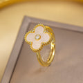 X8282 gold white shell ring