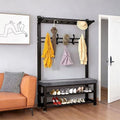 Simple shoe changing stool entrance door for home coat rack floor-standing entrance storage rack all-in-one foyer multifunctional coat rack