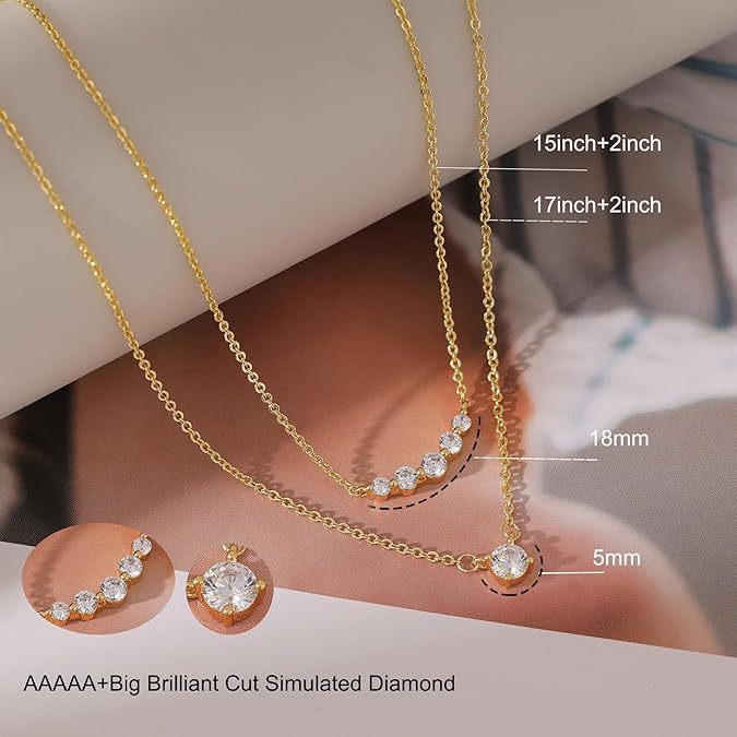 Fashion cross-border three-layer gold o-shaped chain copper-plated real gold box chain necklace accessible luxury clavicle chain jewelry