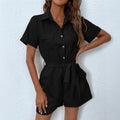 Amazon fashion cross-border women's workwear jumpsuit women's summer loose slimming look shorts jumpsuit