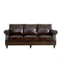 American country solid wood living room sofa retro single double three villa model room small apartment leather sofa