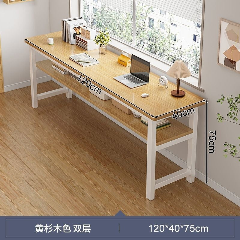 Computer desk single double layer office desk complete set rectangular training workbench for home living room desktop storage study table