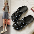 Polka dot holiday lightweight soft eva closed-toe slides - women's summer outdoor anti-slip water-resistant versatile beach sandals