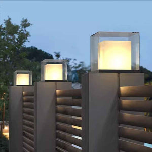Outdoor villa pillar lights, solar powered post lights, waterproof courtyard fence lights, exterior doorway lights