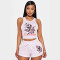 cross-border fashion positioning printed tank top and shorts casual set