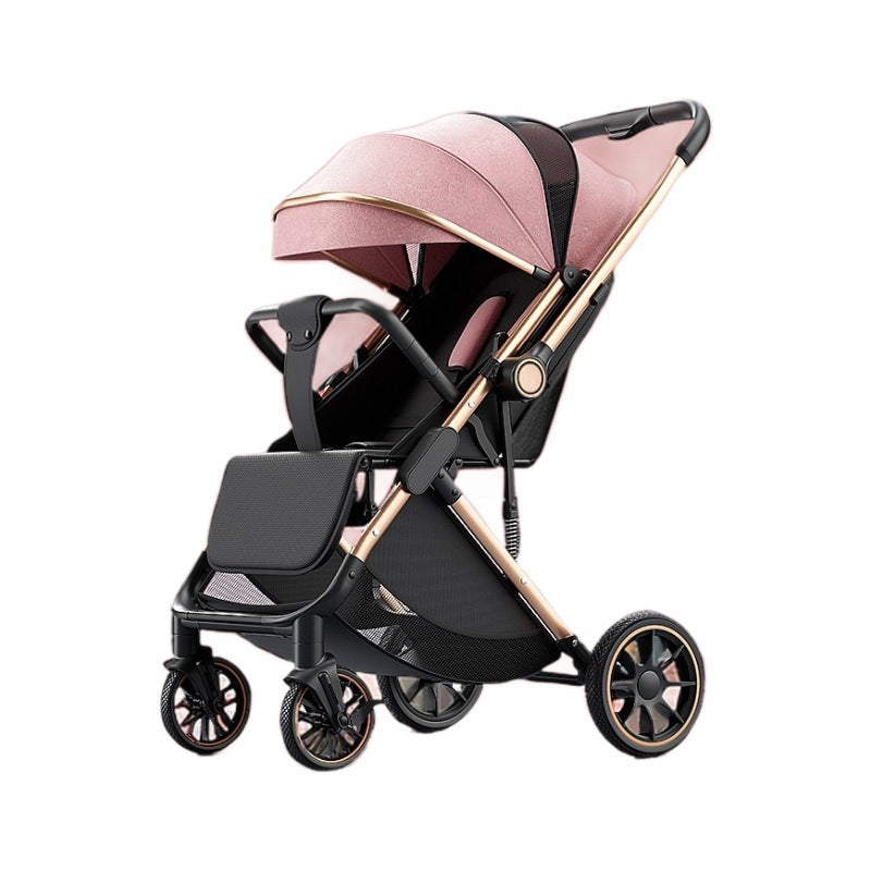 Lightweight newborn foldable high-view two-way new pushing baby stroller - sit & recline options for baby walking