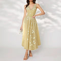women's summer maxi dress - cross-border european & american style - elegant printed waist-tie dress