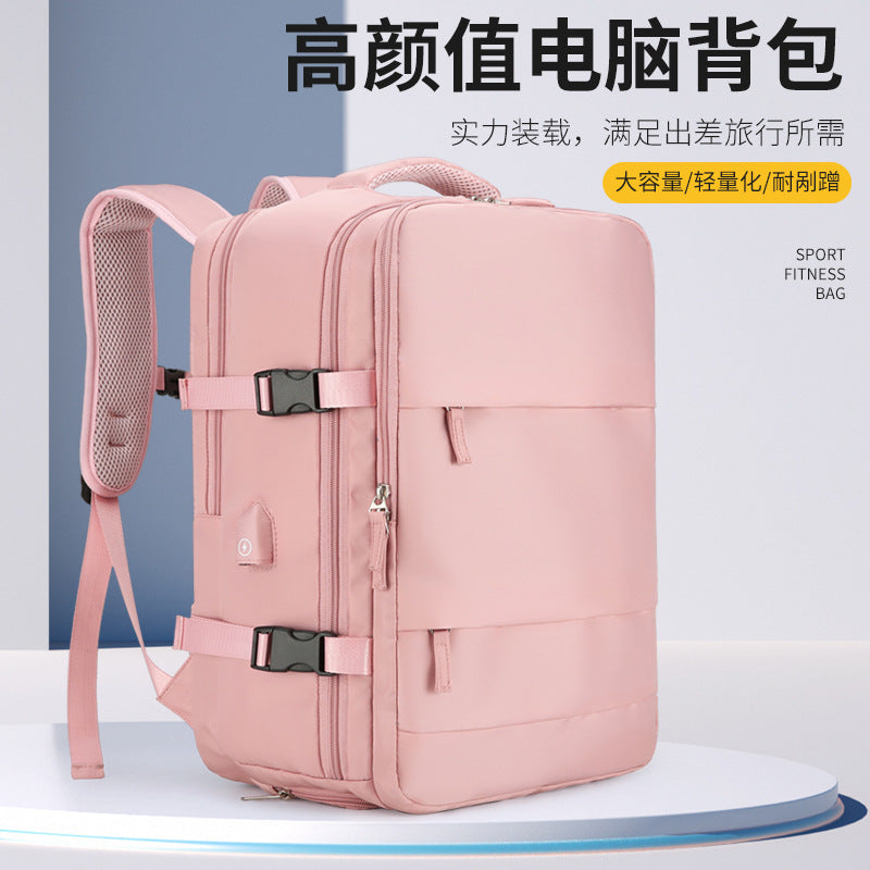Selected high-value, load-reducing, large-capacity scratch-resistant backpack, high-quality book including separate shoe compartment, computer bag