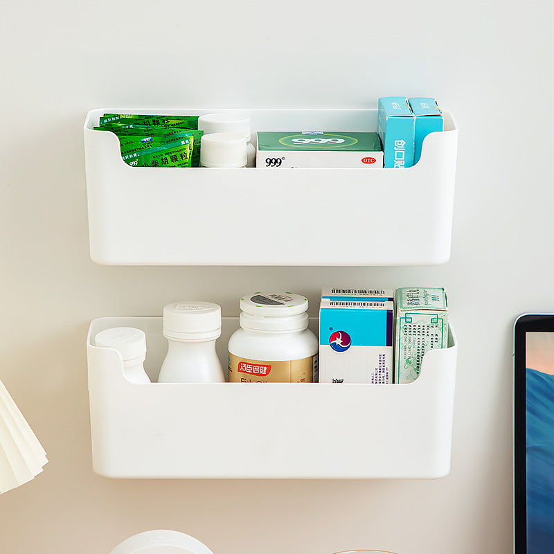 Desktop entrance mask drug storage box plastic transparent multi-functional medicine box portable classification wall-mounted storage box