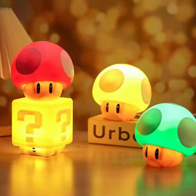Mario super mario mushroom night light - desktop ambient light, gaming desk ornament, decorative lamp