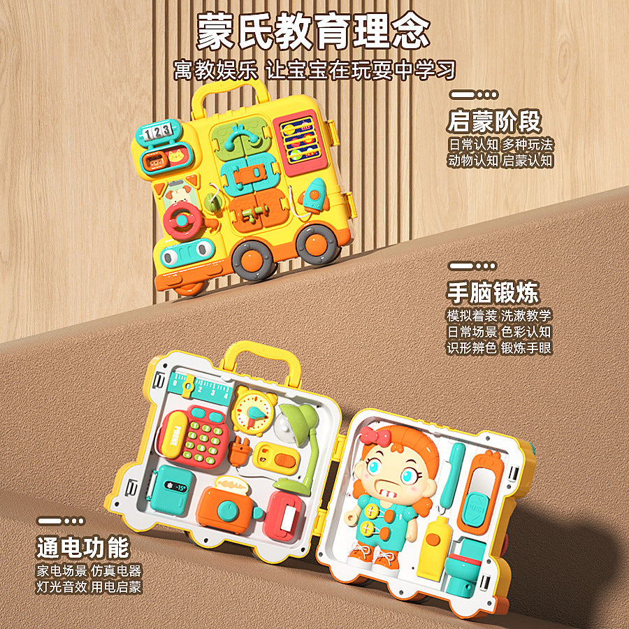 1-3 year old montessori early education busy board - multifunctional educational toy for infants and toddlers - fine motor skill development