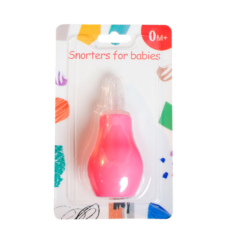 English card, pump type neonatal baby nose suction, snot cleaner, silicone baby nose suction.