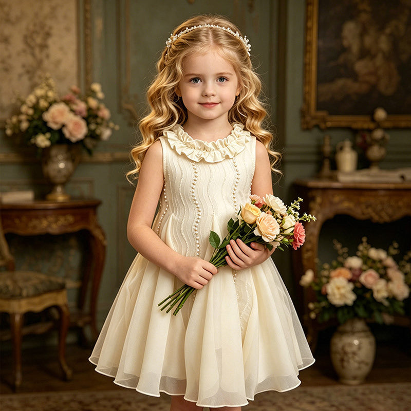 Girls' summer dress  new style children's mermaid dress sleeveless chic and trendy tank top princess dress