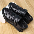 New arrival business hole cool leather shoes men's casual wedding groom british sandals summer breathable youth pointed toe men's shoes