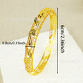 Gold plated bangle ethiopian women's luxury sparkling bracelet middle eastern wedding dubai bridal party gift