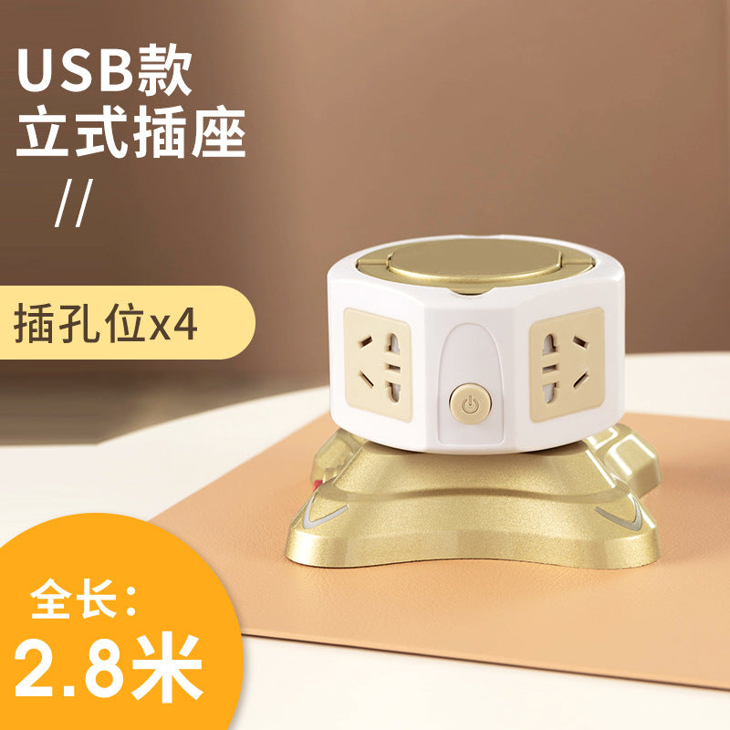 Vertical socket for home multi-function usb wireless charging plug-in tower type plug-in multi-interface stereo drag wiring board
