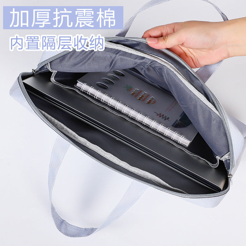 Student tutoring bag canvas laptop backpack tote document bag conference printed material bag large capacity waterproof briefcase