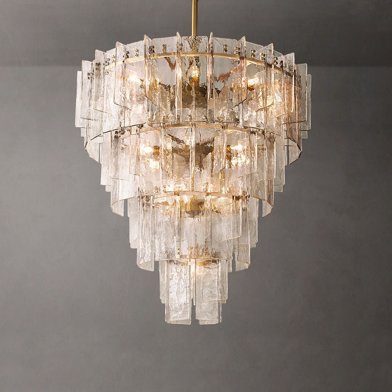 Villa living room chandelier light luxury main lighting high-end post-modern American luxury French empty duplex floor chandelier