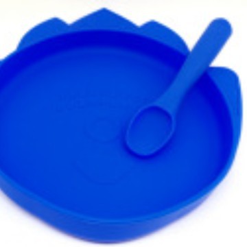 Cross-border silicone tableware set Rocket pattern Fun shape Grid plate Eating training Supplementary food Baby tableware