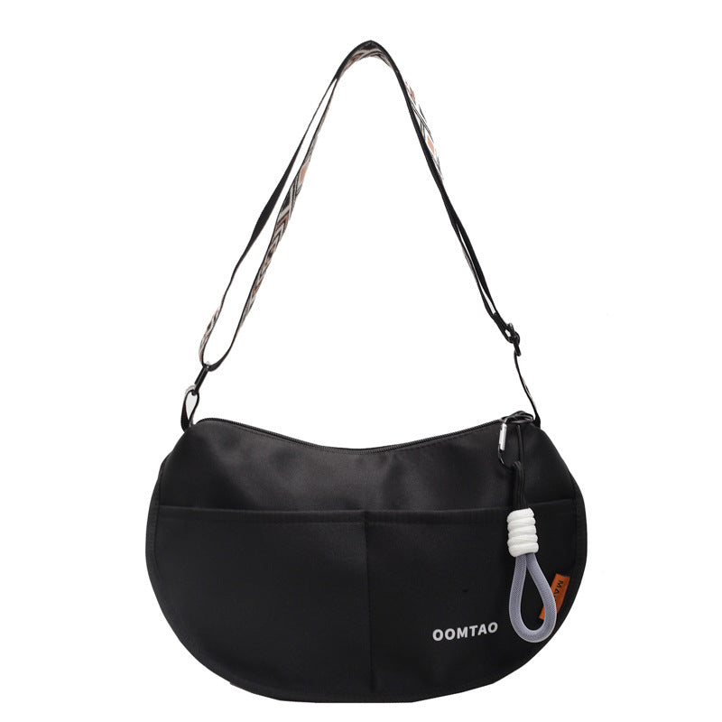 Cross-border nylon shoulder bag messenger bag women's casual bag 2024 new high-end versatile large-capacity dumpling bag