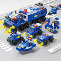 Compatible with lego 6-in-1 city police boys military kindergarten small particle educational building blocks toy wholesale