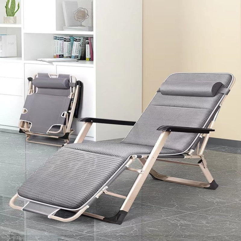 Recliner foldable lunch break single bed office backrest nap balcony for home lazy beach adult chair