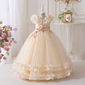 export girls' dresses: elegant embroidered mesh flower girl dresses, wedding gowns, evening dresses, runway & banquet apparel - wholesale