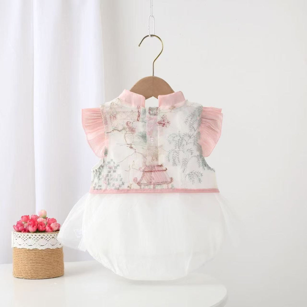 Baby dress summer  new style chic summer infant girl new chinese style traditional qipao dress