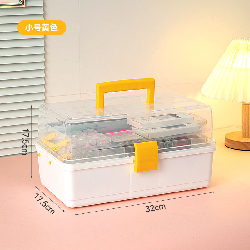 Portable Portable Cosmetics Storage Box Large Capacity Classification Storage Nail Art Tools Organizing Box Foldable Storage Box