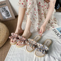 Influencer-approved women's summer slippers, korean-style, trendy and instagrammable, 2021 new collection, fairy-style floral print, versatile, non-slip, beach-ready sandals and slippers