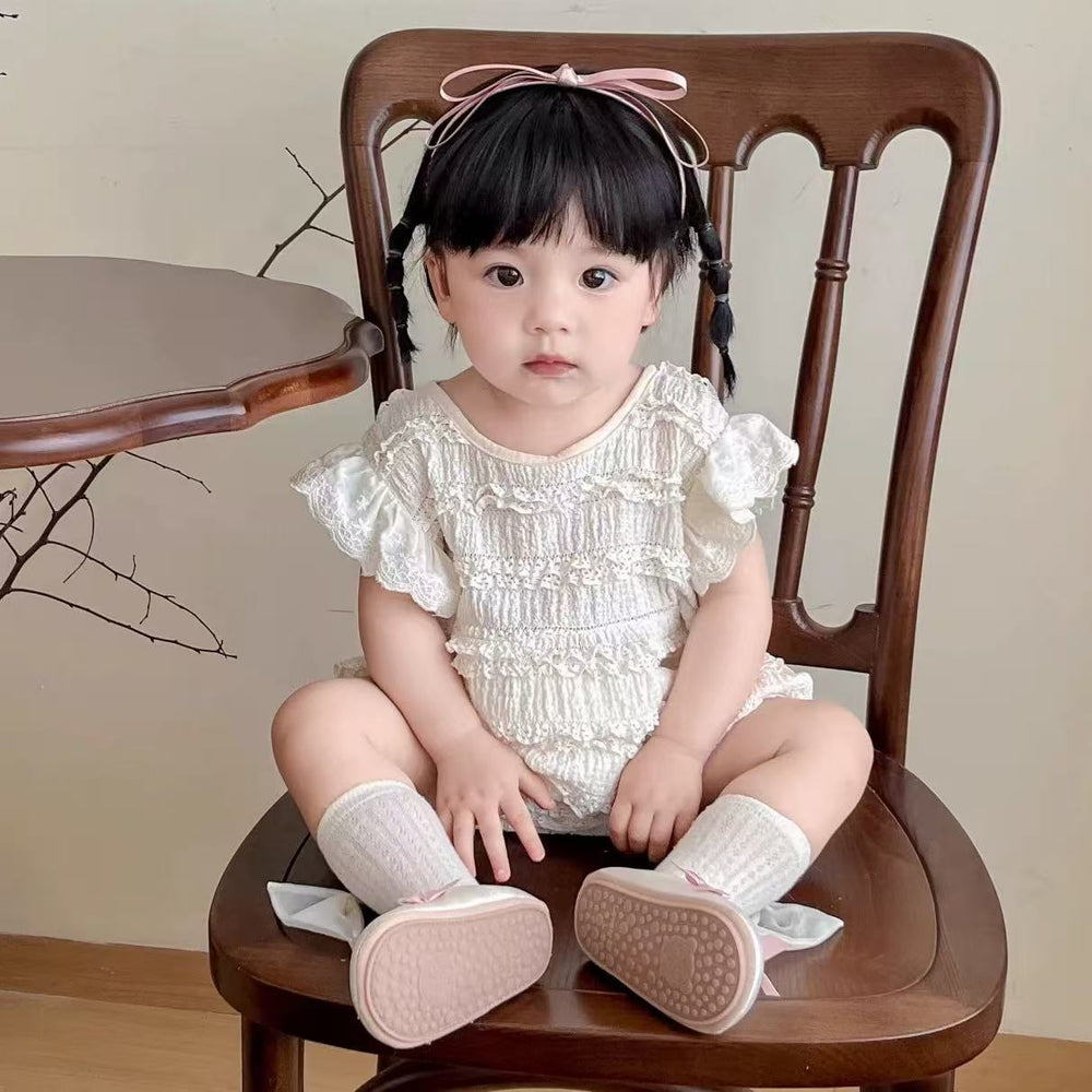 Summer clothes, baby girl baby girl baby girl bag butt shirt, thin style, flying sleeves, small age crawling clothes