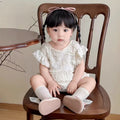 Summer clothes, baby girl baby girl baby girl bag butt shirt, thin style, flying sleeves, small age crawling clothes