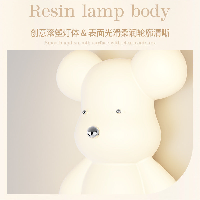 Wall lamp bedroom bedside lamp modern minimalist creative cartoon children's room led lamp Nordic Internet celebrity bear wall lamp