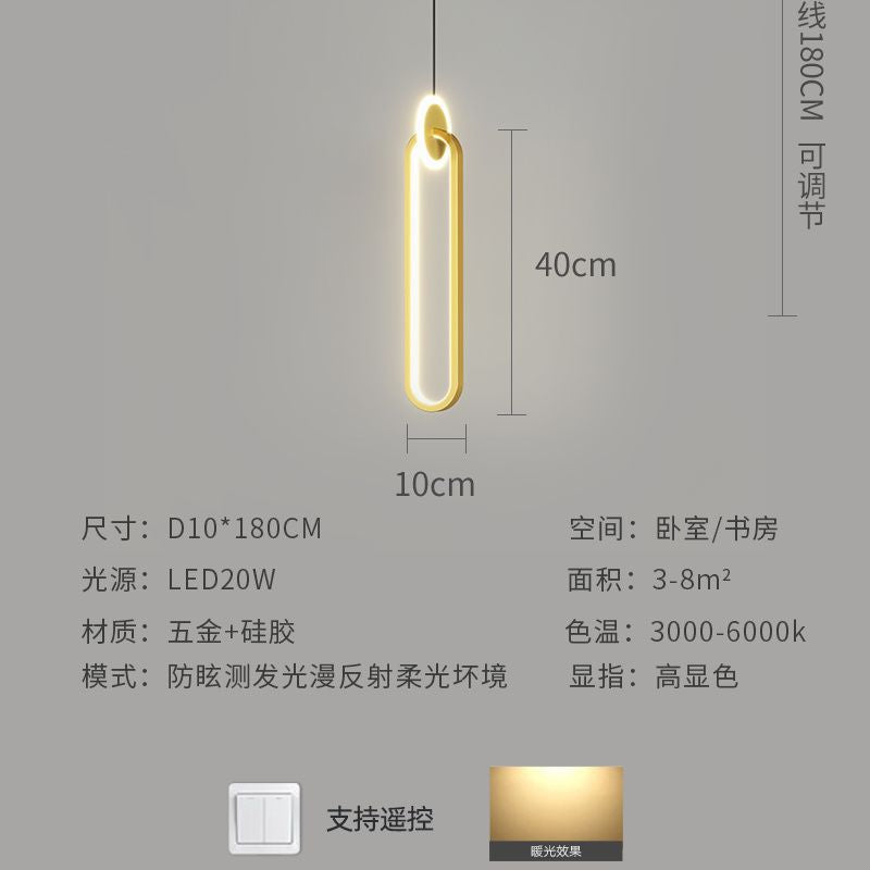 New trendy bedside pendant light, creative and unique wall lamp for bedroom, living room tv background wall, hanging wire lighting fixture