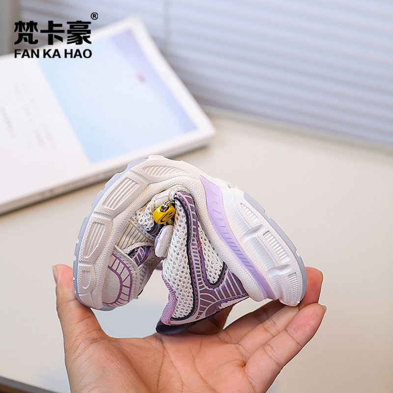 Vancahao kids' sneakers:  autumn new korean style girls' fashion cartoon chunky sneakers, student running shoes