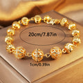 Women's elegance 24k gold plated copper bracelet, artificial zircon and heart pendant - party and vacation accessories