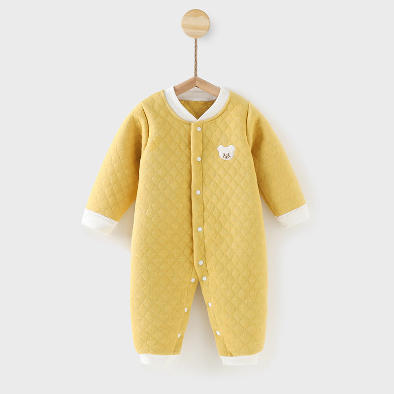 Fall and winter baby khaki cotton baby onesie 0-3-6 baby clothes heattechintimatesnewborn clothes crawling clothes