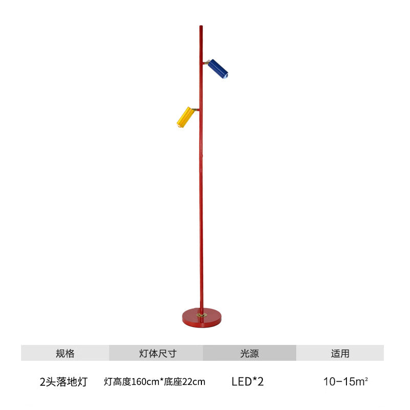 Led memphis floor lamp for living room - designer light luxury ambiance, dopamine sunset spotlight, live stream background lighting