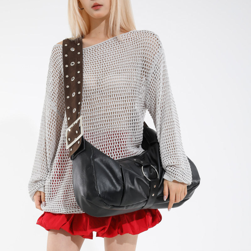 Foreign trade European and American locomotive style Spice girl bag women 2025 new large-capacity underarm bag high-end shoulder messenger bag