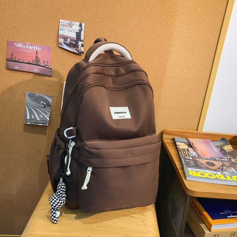 New trendy backpack - retro color scheme, large capacity, casual student backpack, perfect for class, unisex