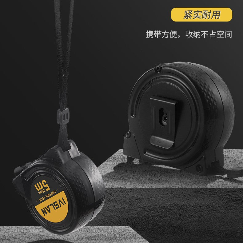 阿斯兰加厚双制动不锈钢卷尺量房装修10米耐磨英制钢卷尺抗摔自锁