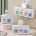 Multi-port usb charging power strip with surge protection, overload protection, five-outlet expansion, independent switches, and bedside night light