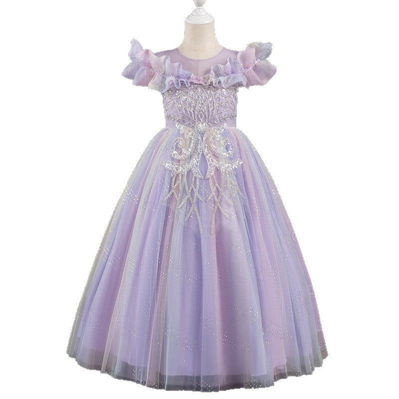 Kids piano performance clothes longdress summerexport children's clothing girl children's wholesale new arrival princess dress