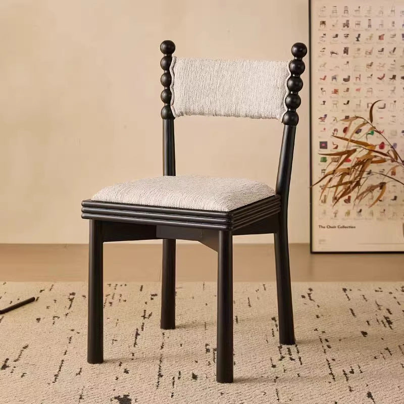 French chinese retro style dining chair for home living room chinese ancient style chair designer solid wood upholstered backrest makeup stool